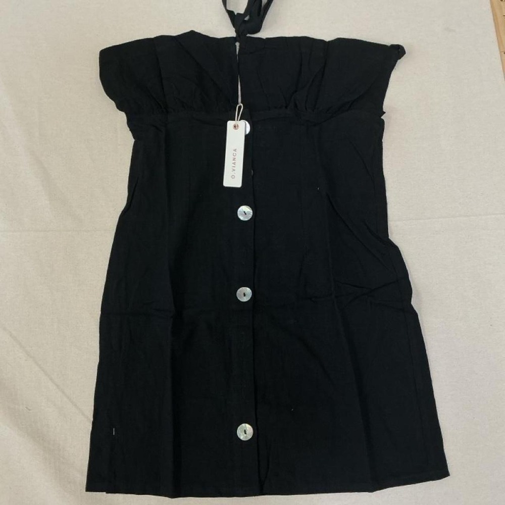 Brand new with tags O.Vianca black halter‎ mini dress